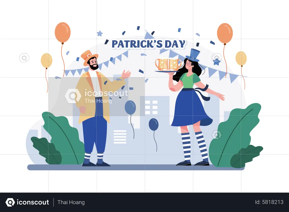 St Patrick’s Day party  Illustration