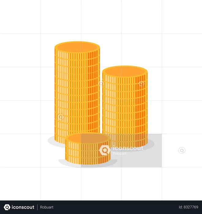 Stacks of Gold coin  Illustration