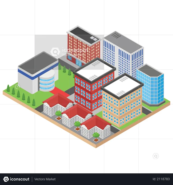 Stadtgebäude  Illustration