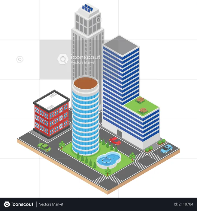 Stadtgebäude  Illustration