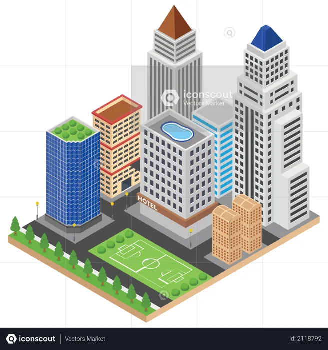 Stadtgebäude  Illustration