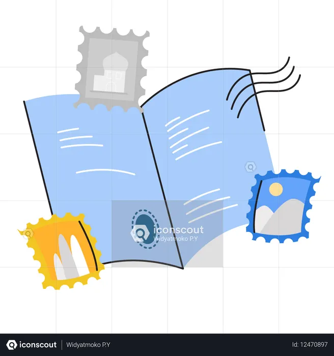 Stamp collection  Illustration