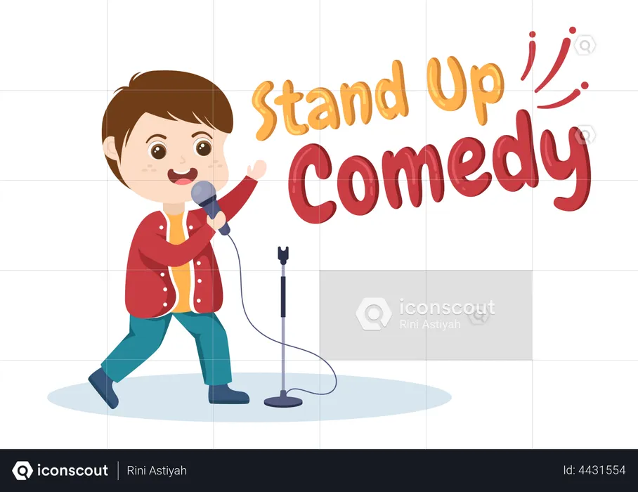 Stand Up Comedian  Illustration