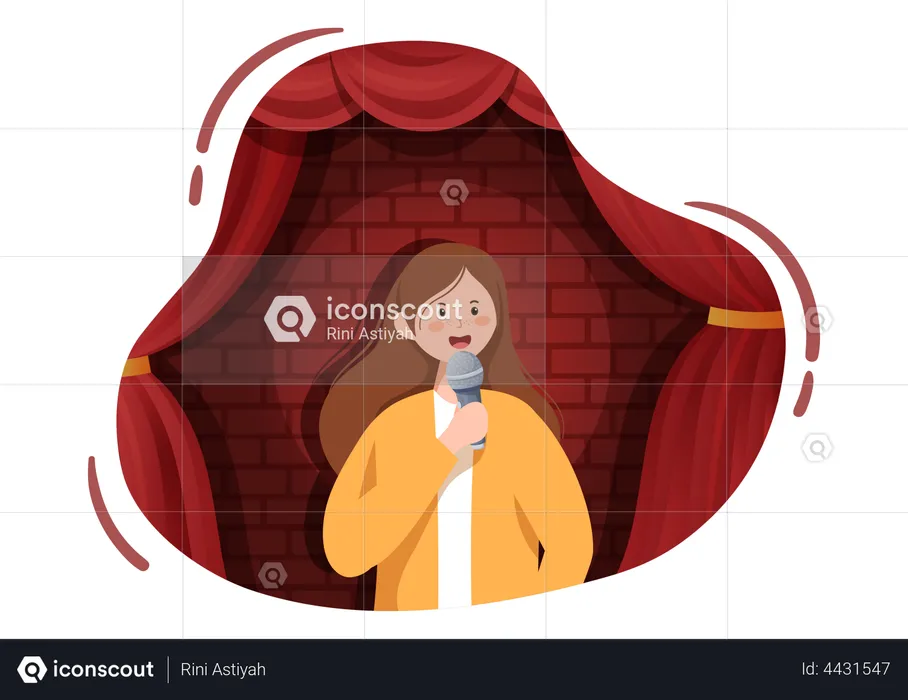 Stand Up Comedian  Illustration