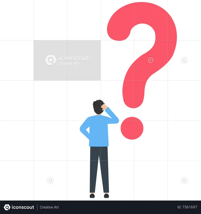 Standing Businessman And His Question Mark Shadow Illustration - Free ...