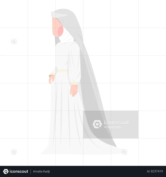 Standing muslim bride  Illustration