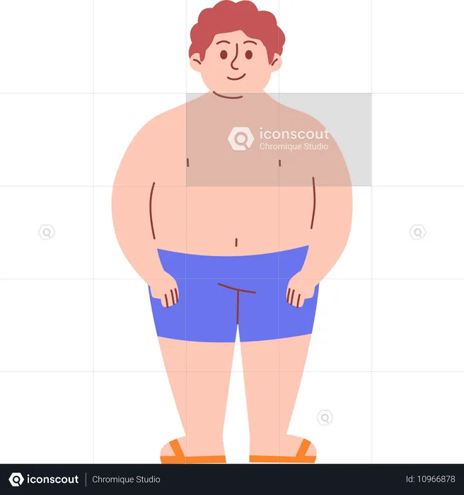 Standing Obese Man  Illustration