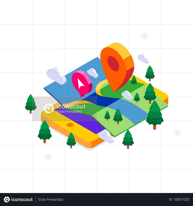 Standort und Navigation  Illustration