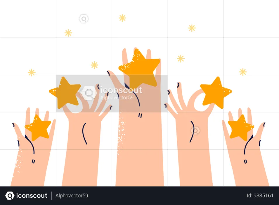 Star ratings are in hands of user  Illustration