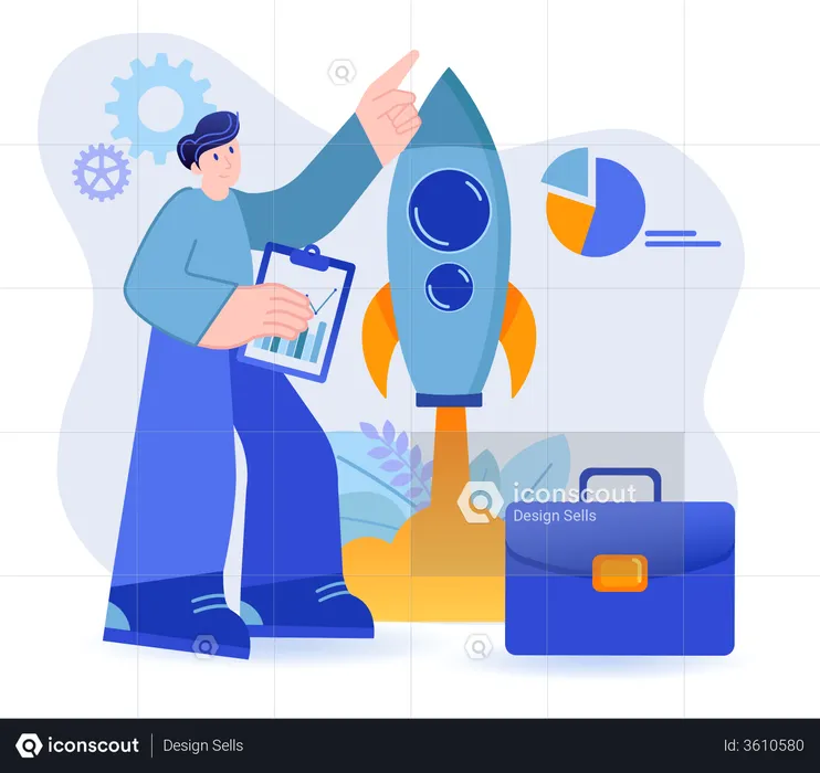 Start-up Businessman  Illustration