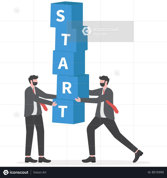 Starting a business team  Illustration