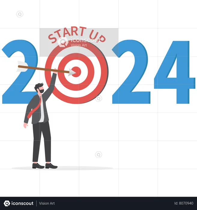 Starting new year 2024 with launching of new company  Illustration