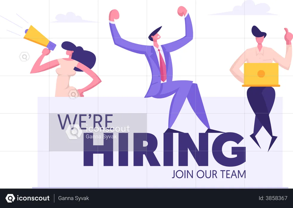 Startup announcing we are hiring  Illustration