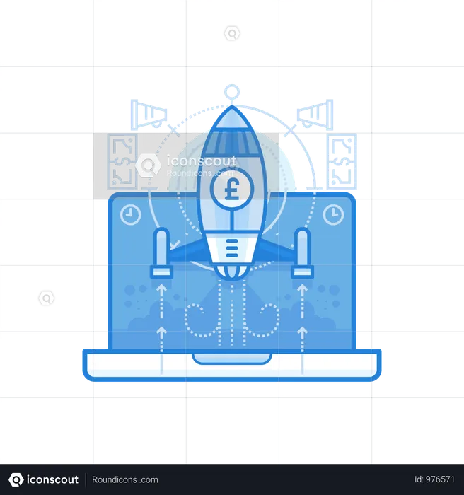 Startup Britsh Pound  Illustration