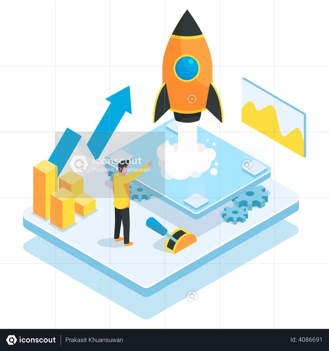 Startup business growth  Illustration