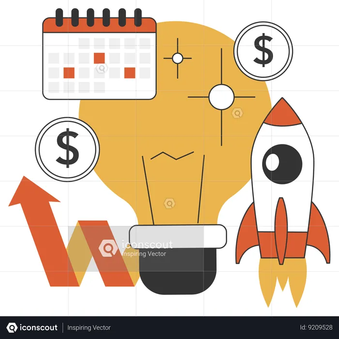 Startup idea and schedule  Illustration