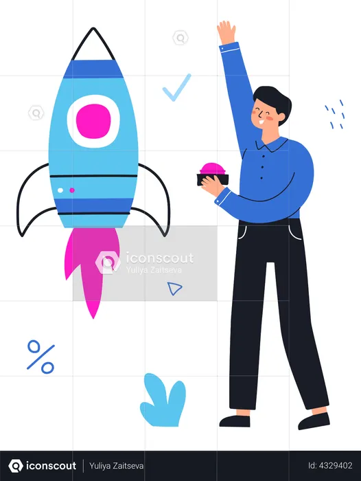 Startup launch  Illustration