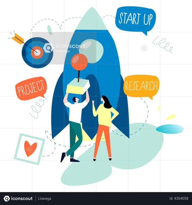 Startup launch  Illustration