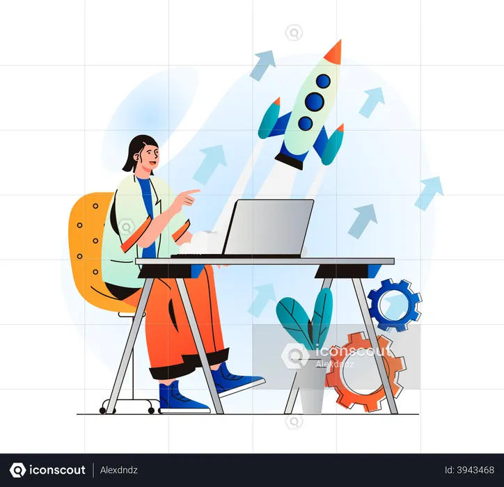 Startup launch  Illustration