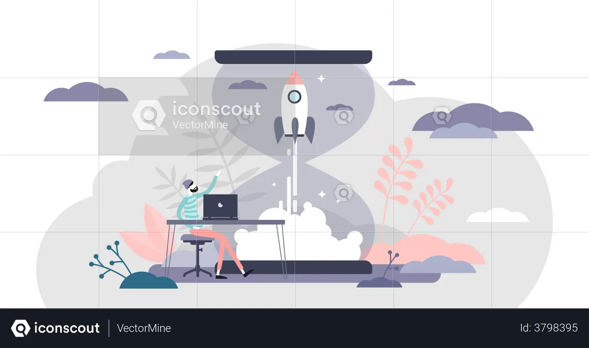 Startup launch  Illustration