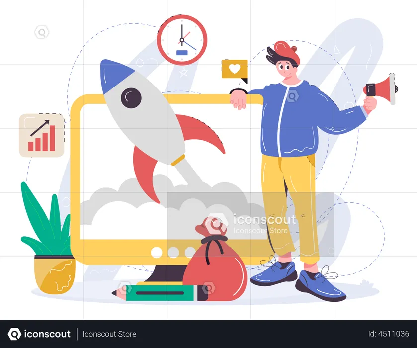 Startup-Marketing-Dienst  Illustration