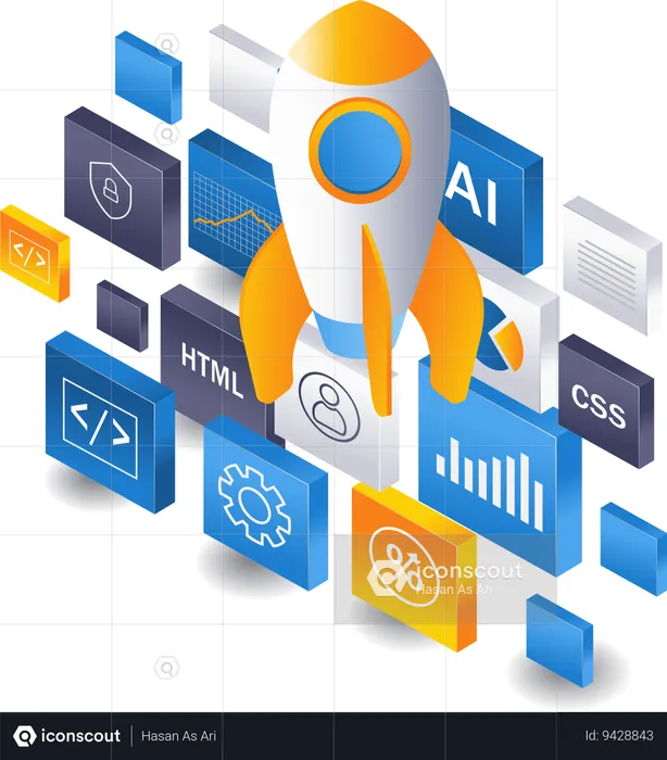 Startup product web business application  Illustration