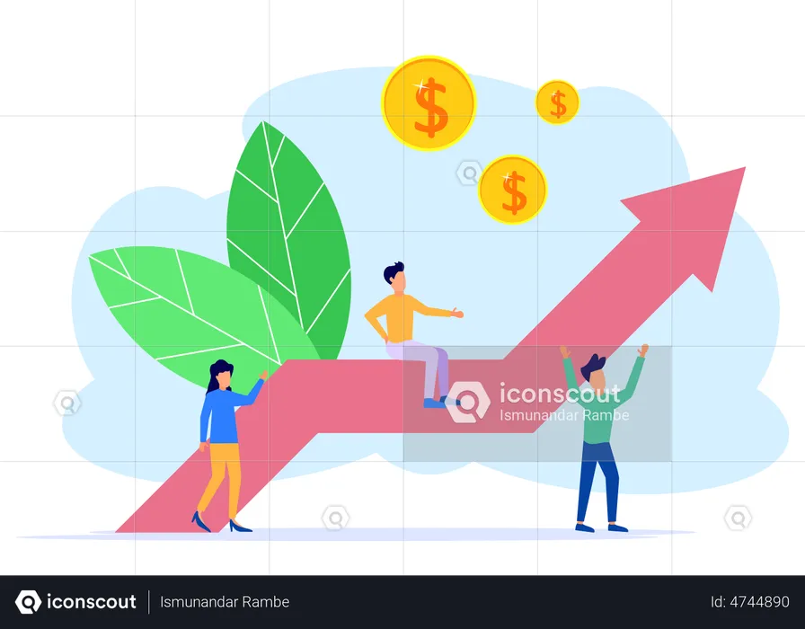 Startup Profit Growth  Illustration