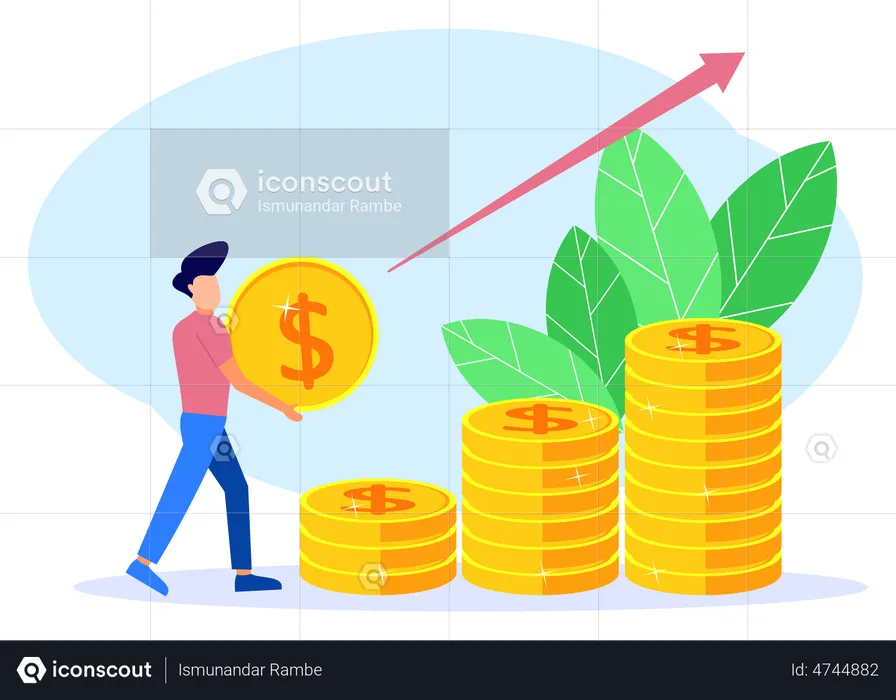 Startup Profit Growth  Illustration