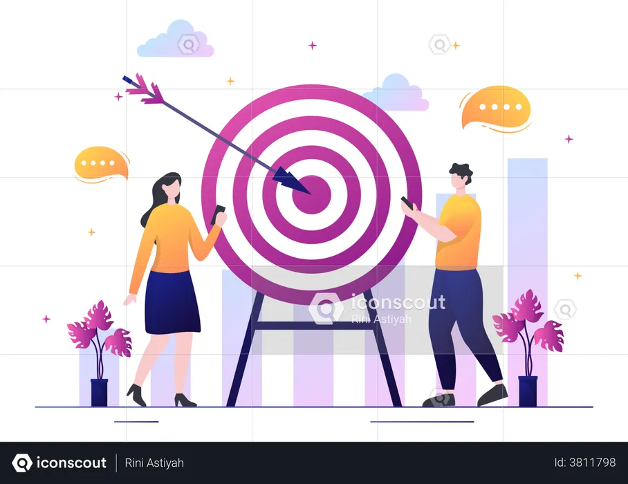 Startup Target of Goal Achievement  Illustration