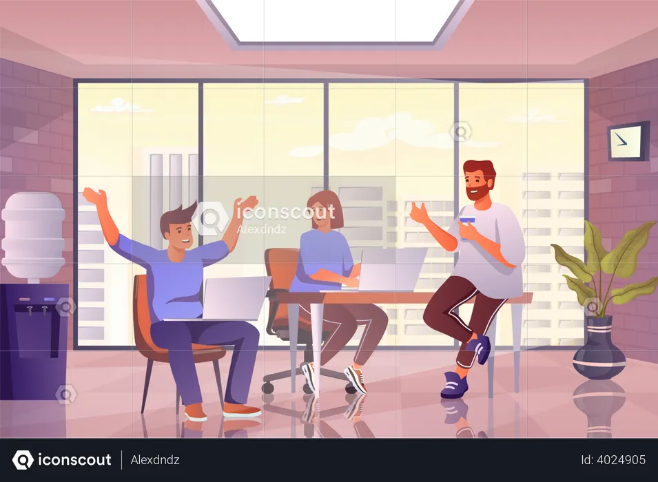 Startup team celebrating success  Illustration