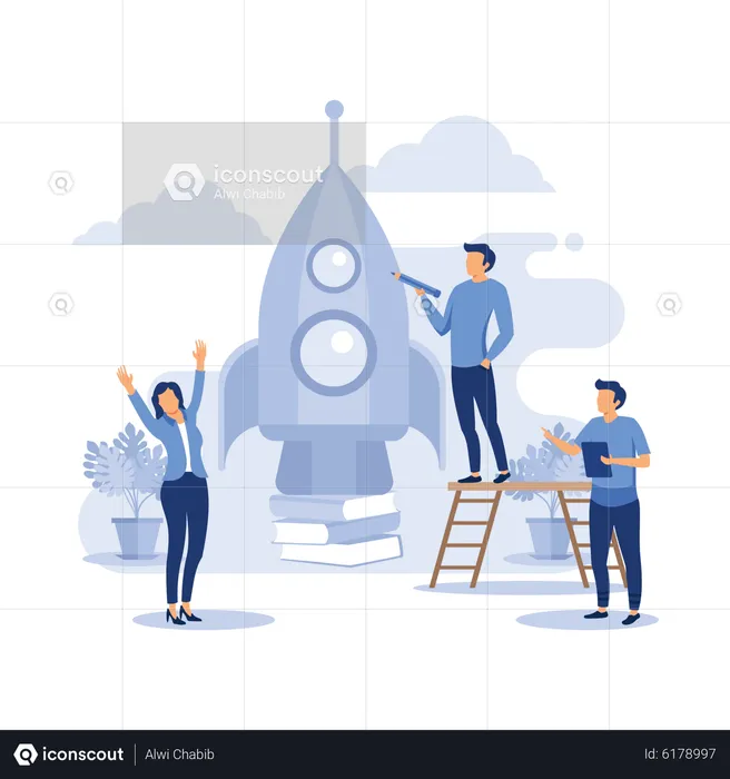 Startup team  Illustration