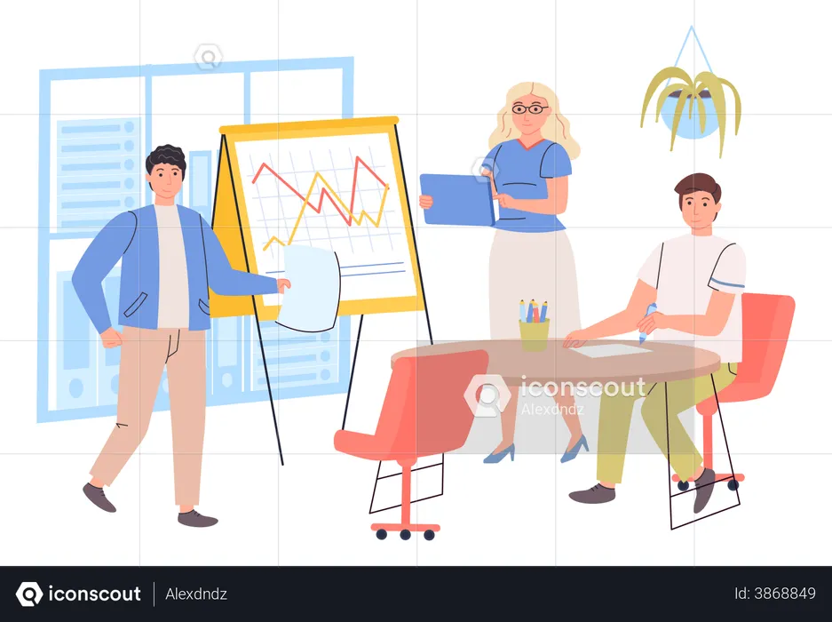 Statistical data analysis by team  Illustration