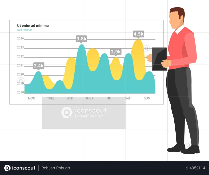 Statistical indicators and graphic information visualization  Illustration