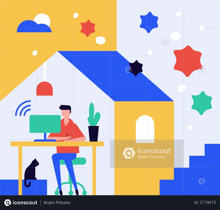 Stay at home  Illustration