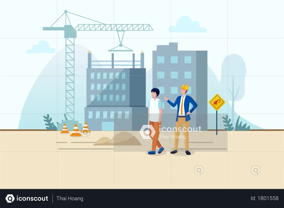 Stay away from construction site for safety  Illustration