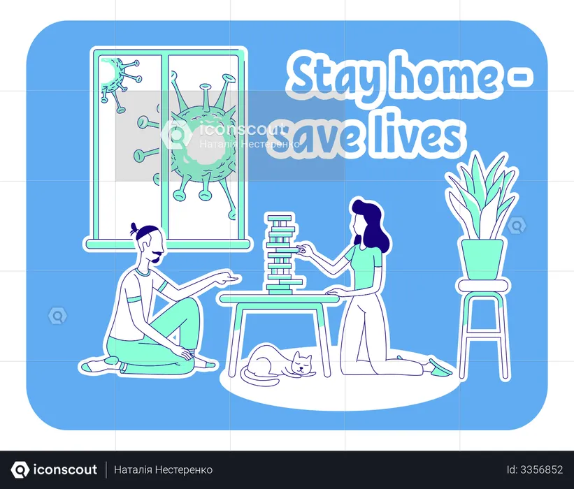 Stay home save lives  Illustration