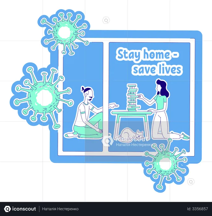 Stay home save lives  Illustration