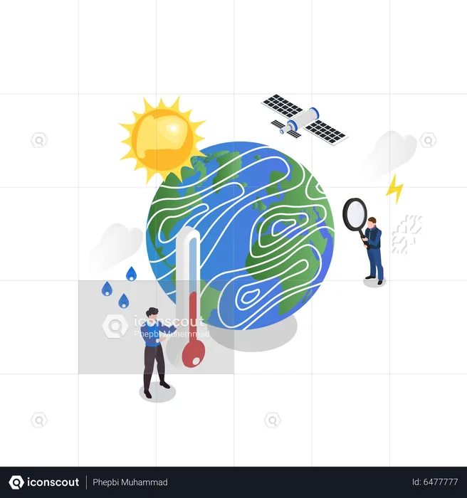 Steigende Temperatur der Erde  Illustration