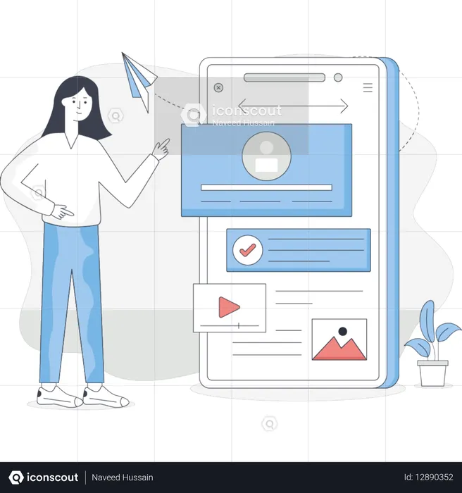 Step-by-step guide on creating an effective landing page for your app featuring design tips and best practices  Illustration