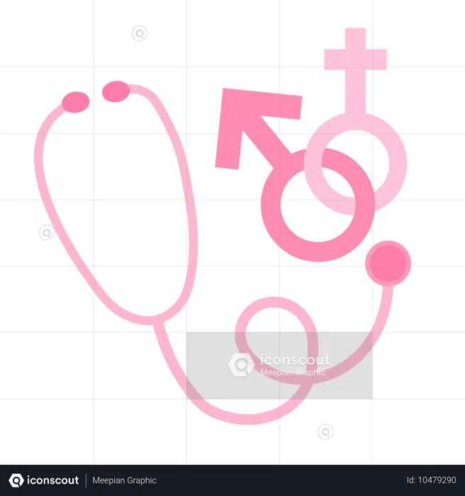 Stethoscope and medical symbol  Illustration