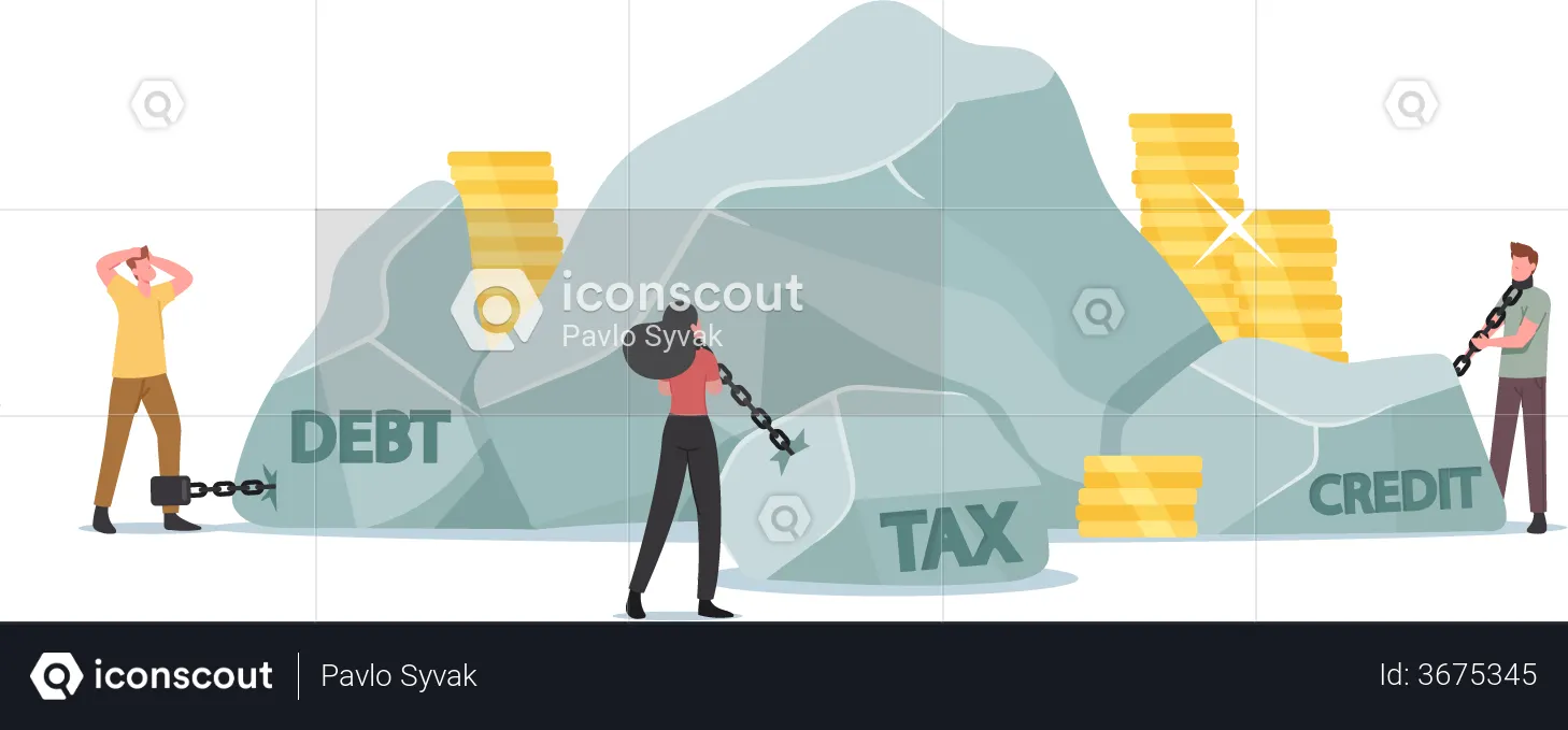 Steuern Darlehen Zahlung Finanzielle  Illustration