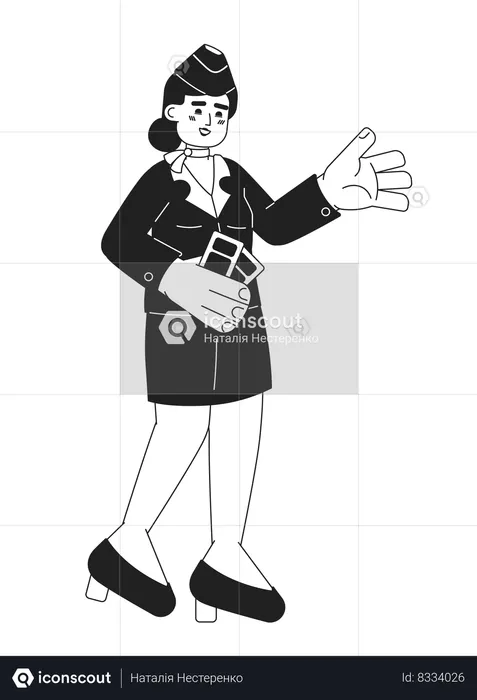 Stewardess flight attendant  Illustration