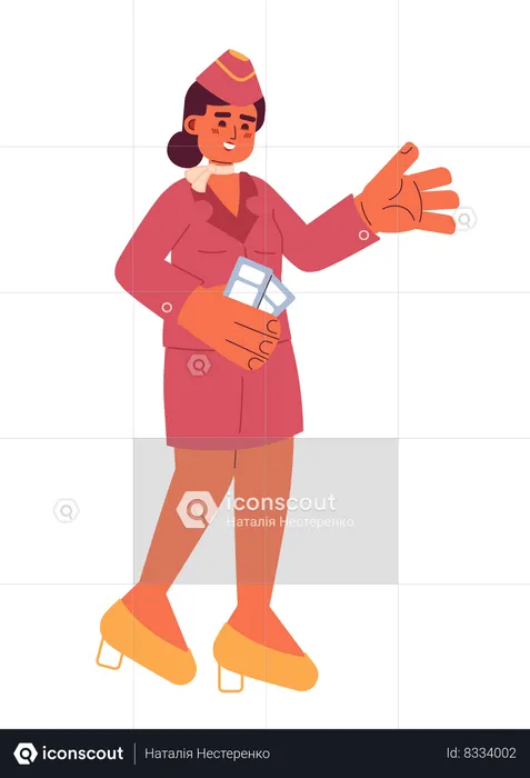 Stewardess flight attendant  Illustration