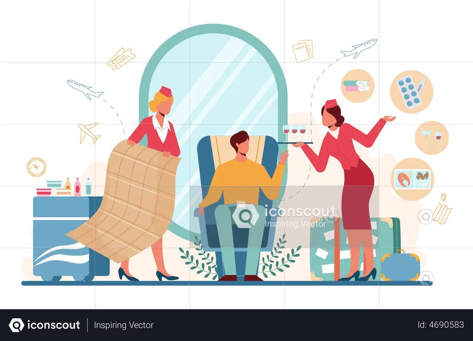 Stewardess service  Illustration