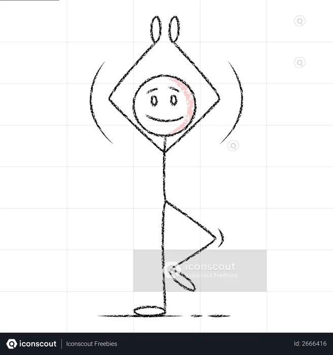 Stick man raising hands  Illustration