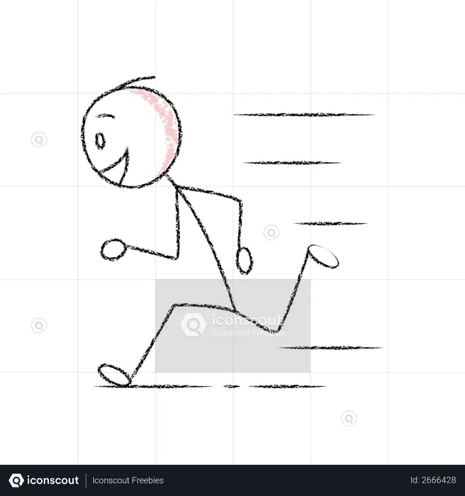 Stick man running  Illustration