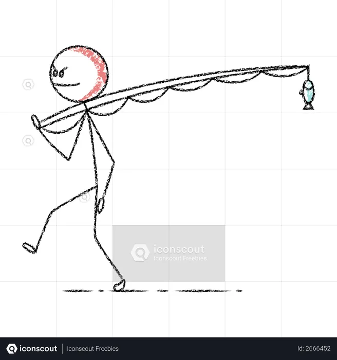 Stickman indo pescar  Ilustração