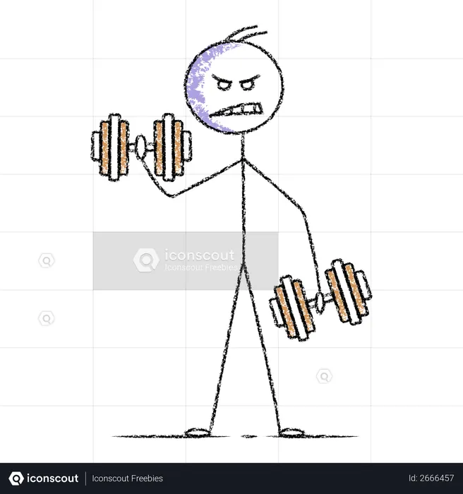 Best Free Stickman doing weight lifting Illustration download in PNG &  Vector format