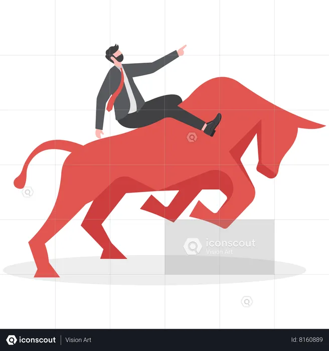Stock exchange and bull market  Illustration