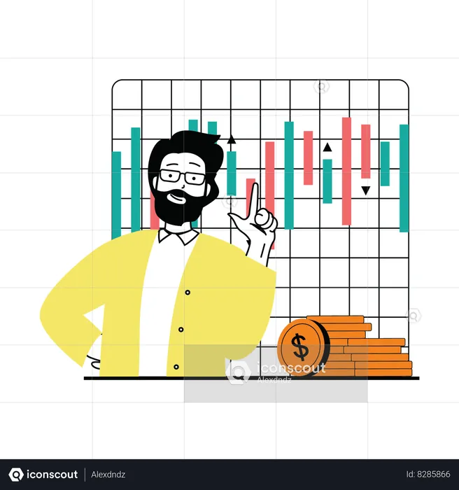 Stock market analysis  Illustration